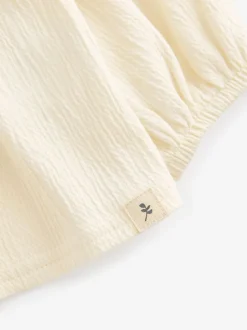 Overhemden En Blouses*Next - Blouse met lange mouwen en geplooide hals (3mnd-7jr) Crème
