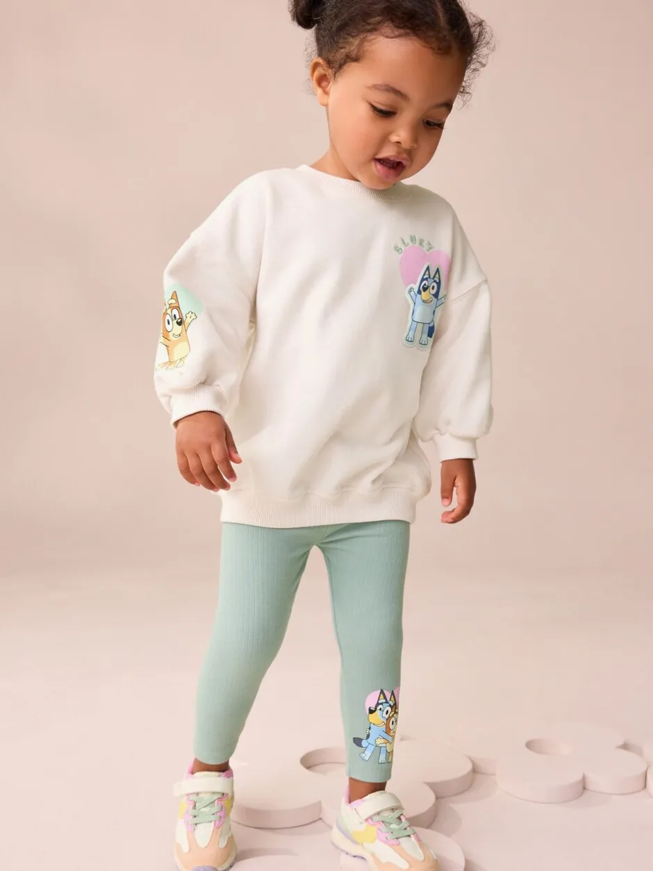 Sets En Combisets|Truien En Breisels|Next Crème - Bluey-set van sweatshirt en legging (12mnd -7jr)