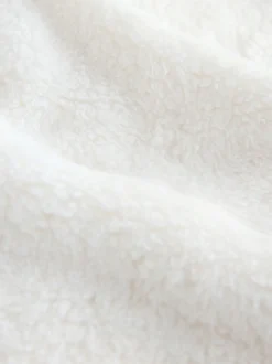 Hoody's En Sweatshirts*Next Crème - Borg fleece met korte rits