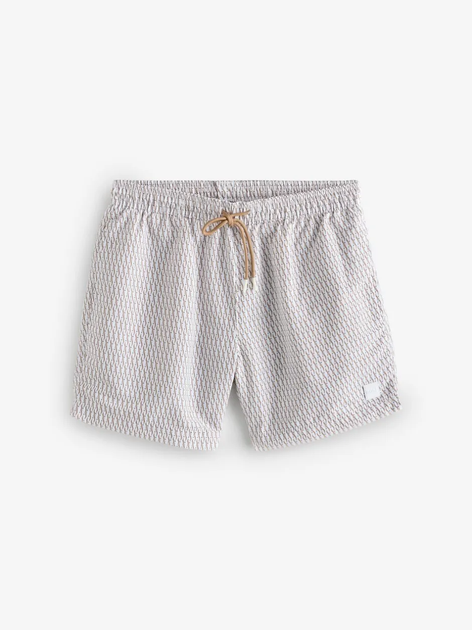 Badkleding|BOSS - Vibe Printed Swim T-shirt Crème