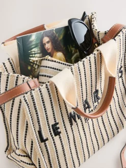 Tassen En Portemonnees|Next Crème - Canvas handtasje