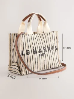 Tassen En Portemonnees|Next Crème - Canvas handtasje