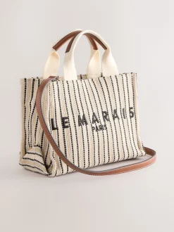 Tassen En Portemonnees|Next Crème - Canvas handtasje