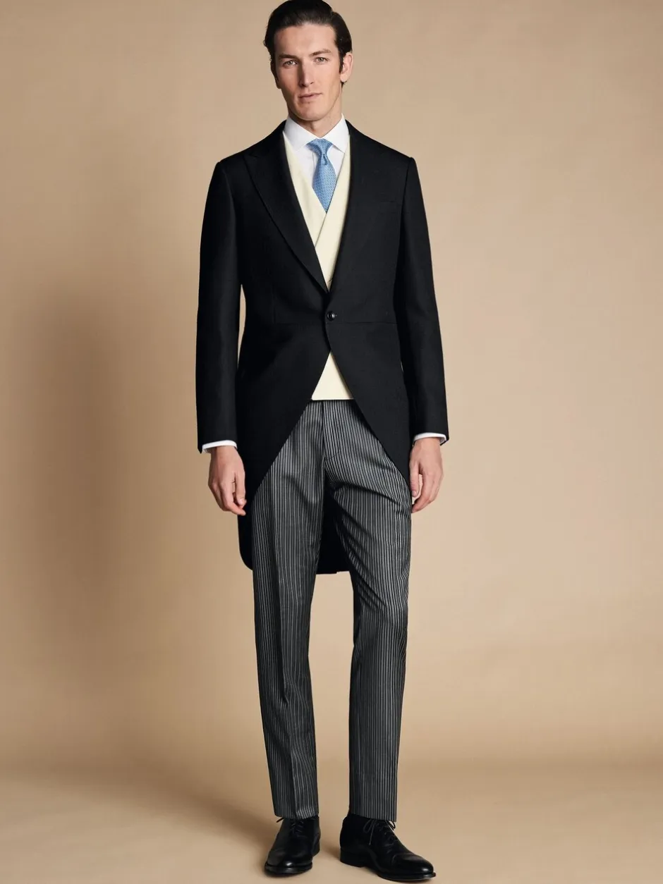 Vesten|Charles Tyrwhitt - Morning V2 kostuum met verstelbare pasvorm: herenvest Crème