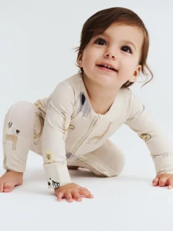 Rompertjes En Tuinbroeken|Cotton On - Long Sleeve Zip Romper Crème
