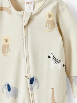 Rompertjes En Tuinbroeken|Cotton On - Long Sleeve Zip Romper Crème