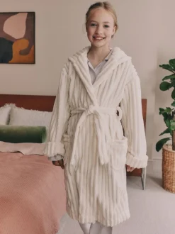Kamerjassen|Next - Fleece Cord Dressing Gown (5-16yrs) Crème