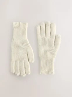 Mutsen, Handschoenen En Sjaals*Next - Geribbelde gebreide handschoenen Crème