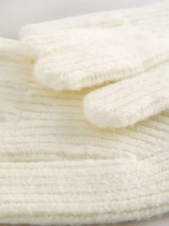 Mutsen, Handschoenen En Sjaals*Next - Geribbelde gebreide handschoenen Crème