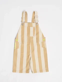Tuinbroeken*GEN - Gestreepte shorts tuinbroek Crème