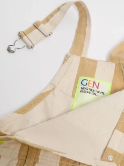 Tuinbroeken*GEN - Gestreepte shorts tuinbroek Crème