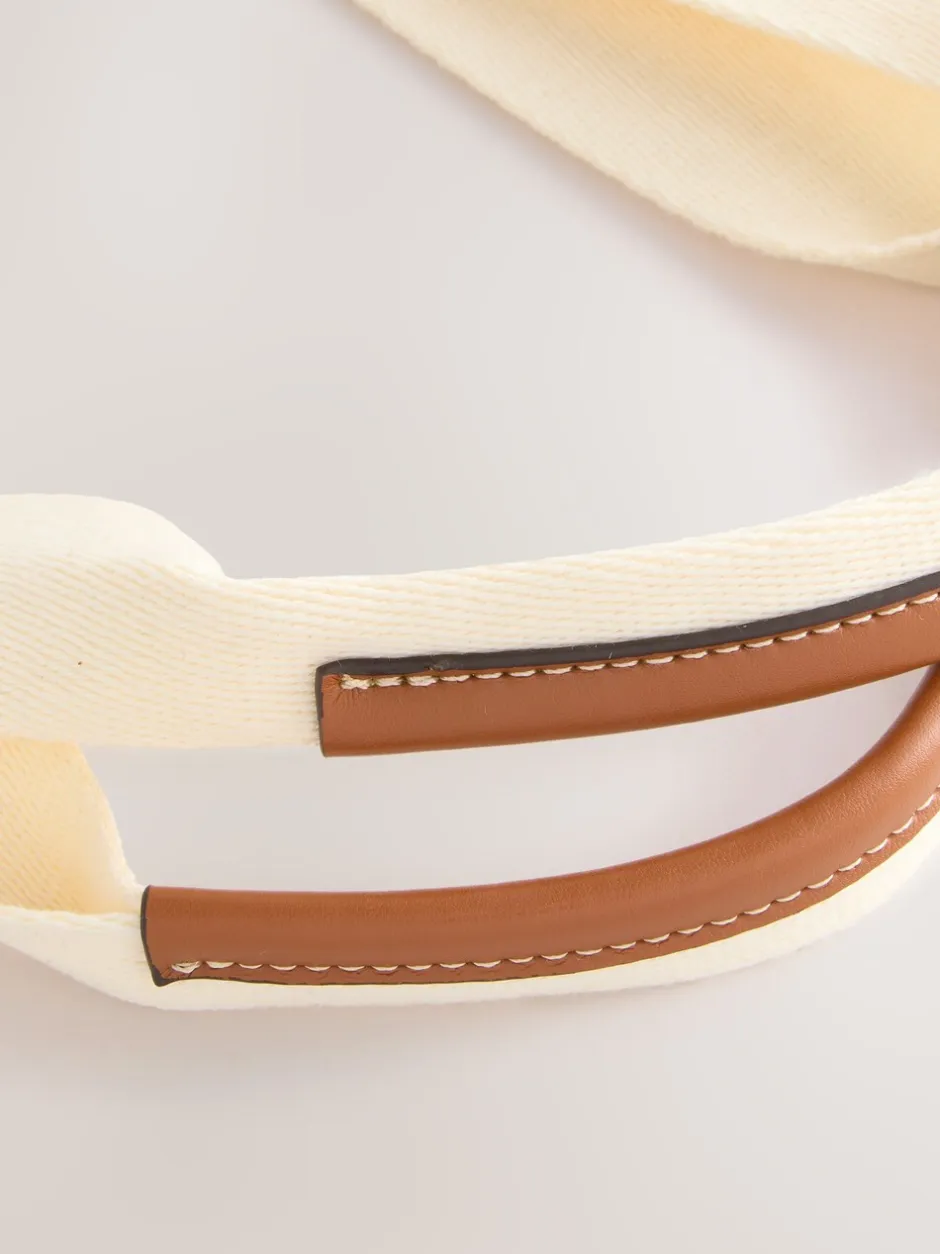 Tassen En Portemonnees*Next Crème - Gestructureerde canvas schoudertas