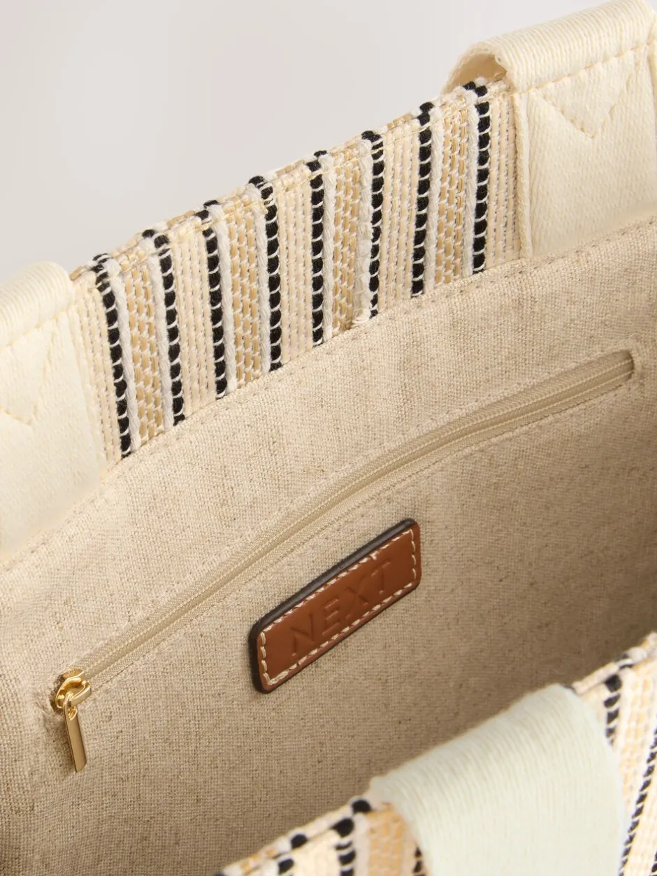 Tassen En Portemonnees*Next Crème - Gestructureerde canvas schoudertas