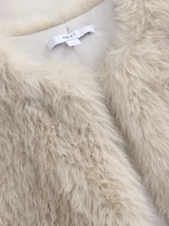 Jassen En Jacks*Next - Gilet van imitatiebont Crème