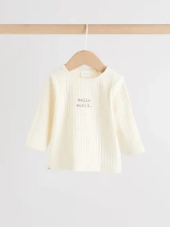 Tops|Sets En Outfits|Next Crème - Hello World Top and Leggings Baby Set (0-18mths)