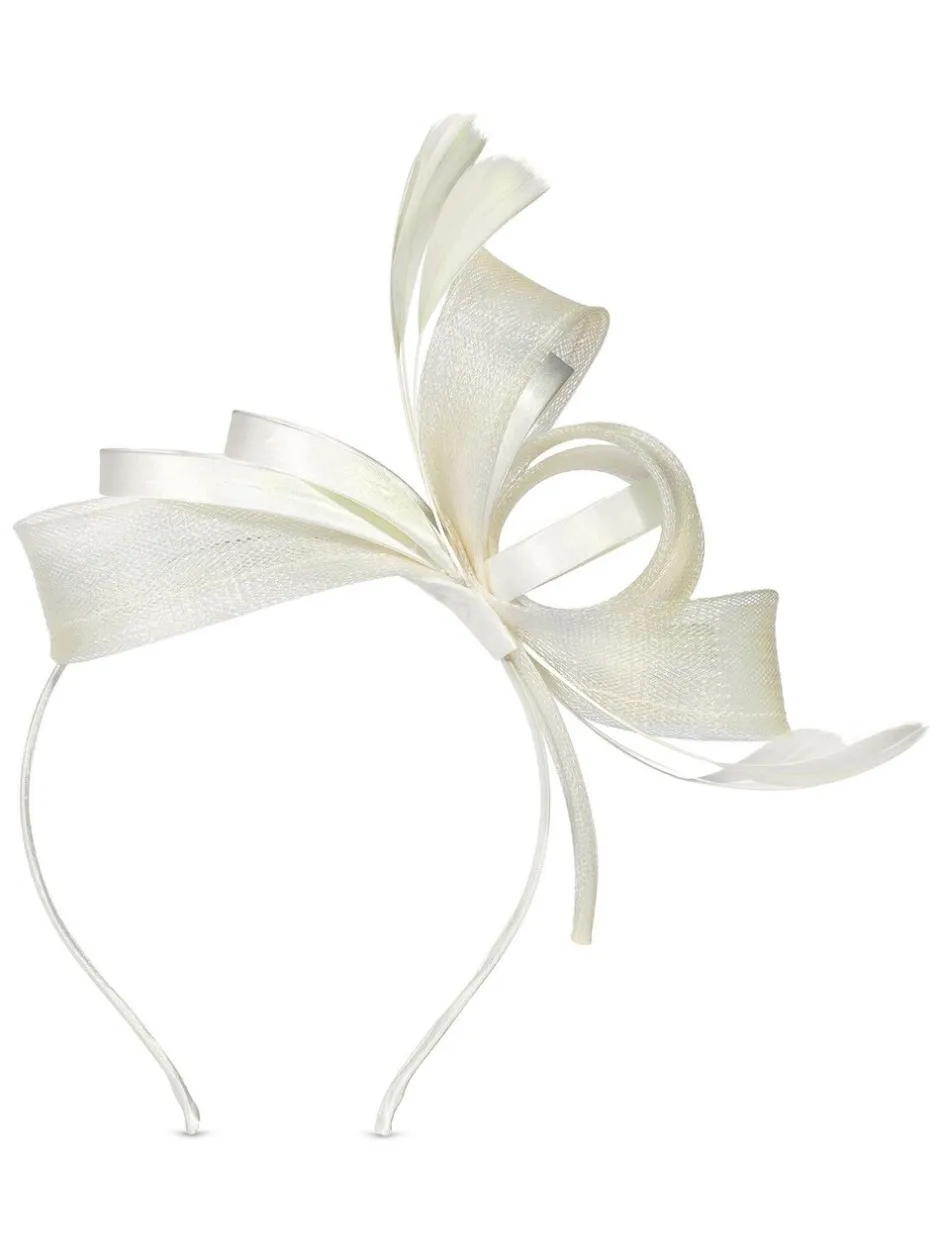 Haaraccessoires*Jon Richard - medium Fascinator hoofdband Crème