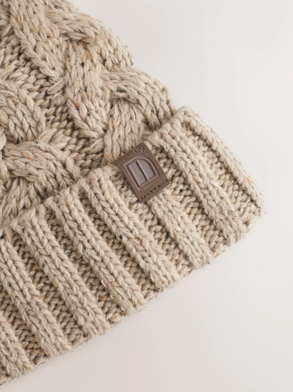 Mutsjes En Antikrabwantjes|Schoolkleding*Next Crème - Kabelgebreide muts met pompon (1-16jr)