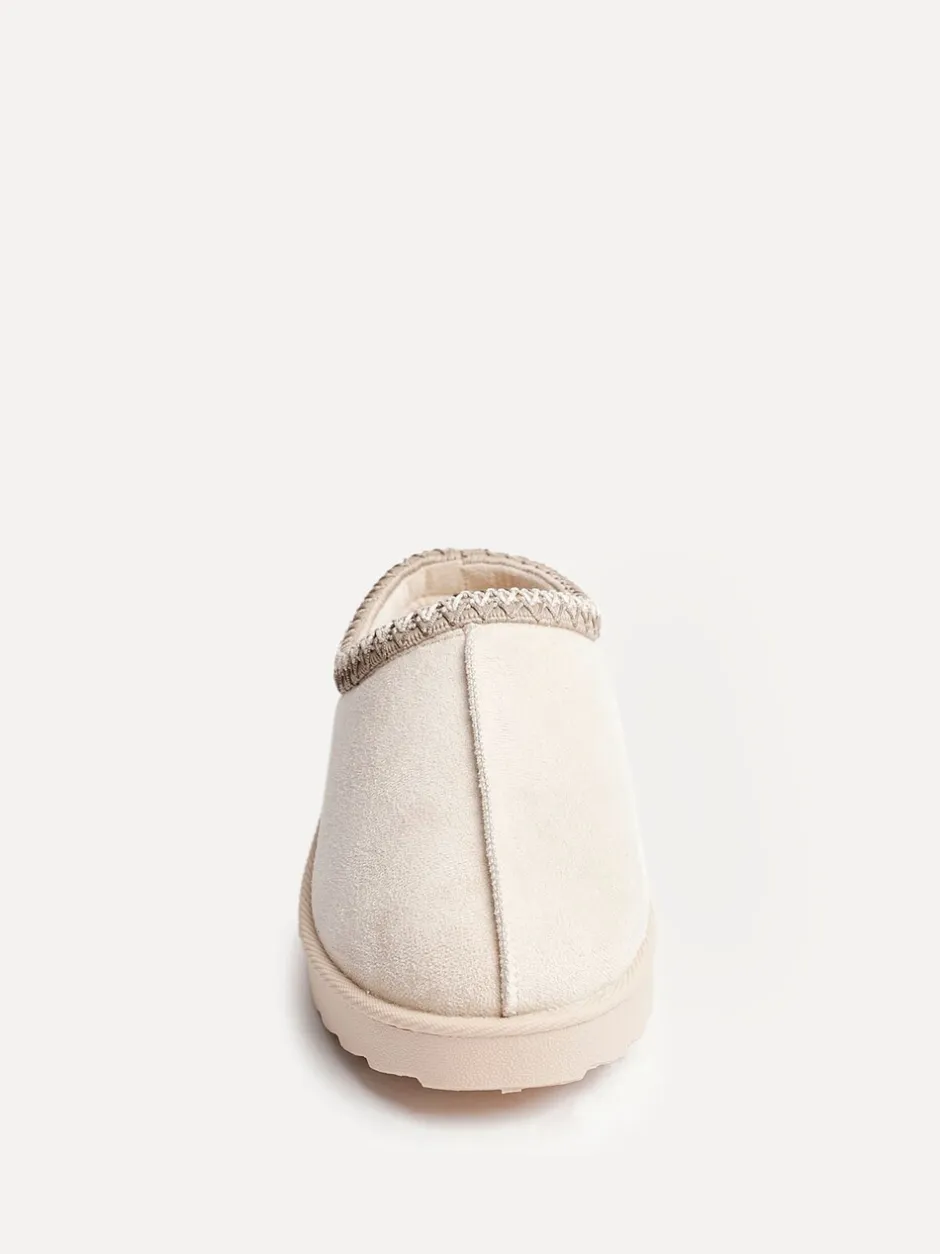 Pantoffels*Linzi - Tana Faux Suede Slip-On Slippers Crème