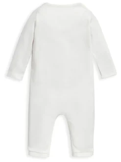 Rompertjes En Tuinbroeken* Crème - Mamas & Papas crème rompertje met safari-borduursel van 100% katoen