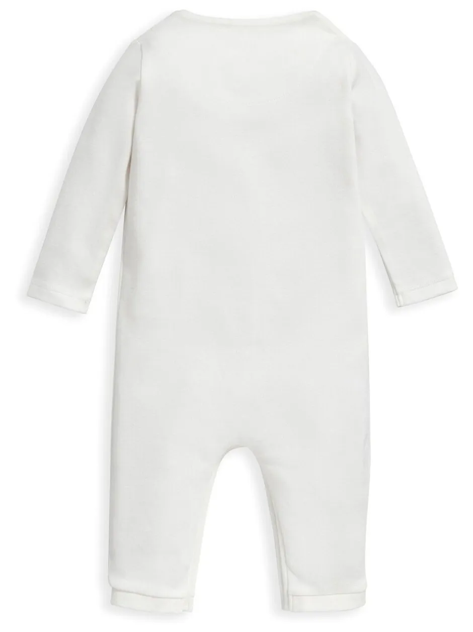 Rompertjes En Tuinbroeken* Crème - Mamas & Papas crème rompertje met safari-borduursel van 100% katoen