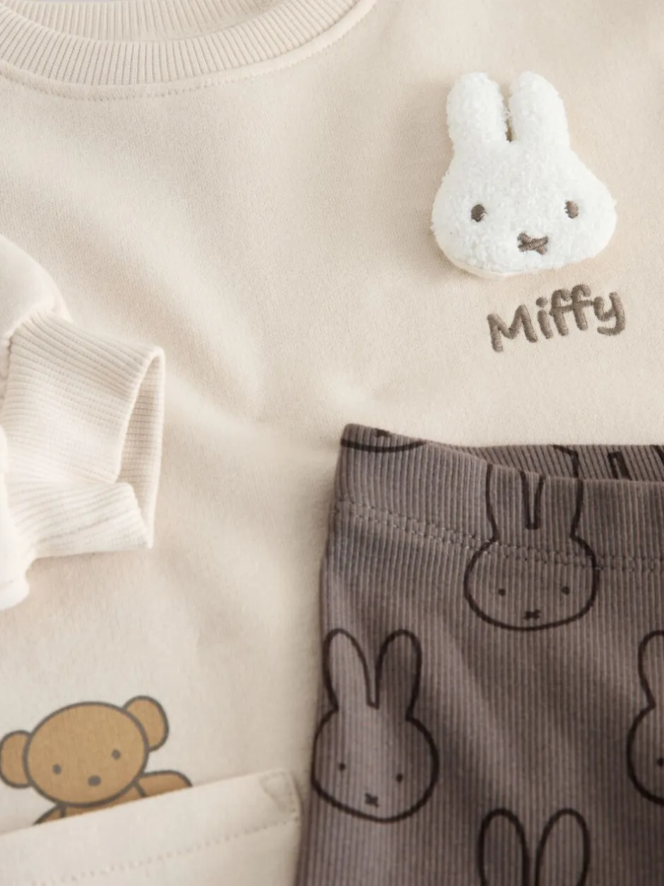 Sets En Combisets|Sets En Outfits*Next Crème - Miffy Sweat Dress & Leggings Set (3mths-7yrs)