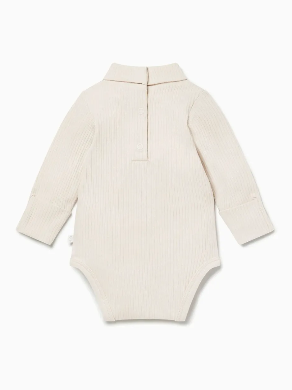 Rompertjes En Hemdjes|Mori - Ribbed Roll Neck Supersoft Bodysuit Crème