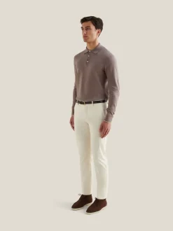 Formele Broek|Peckham Rye Crème - Stretch Cotton Trousers
