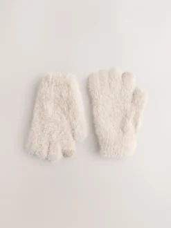 Mutsen, Handschoenen En Sjaals|Schoolkleding*Next Crème - Pluizige handschoenen (3-16jaar)