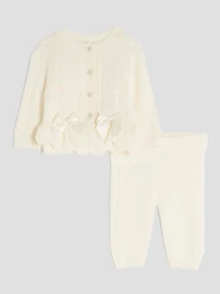 Gebreide Kleding|River Island - vest met peplum voor babymeisjes Crème
