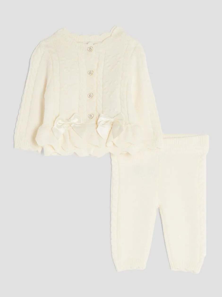 Gebreide Kleding|River Island - vest met peplum voor babymeisjes Crème