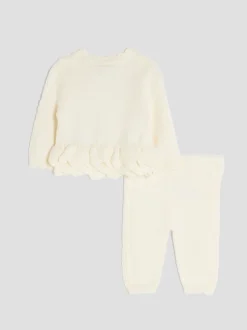 Gebreide Kleding|River Island - vest met peplum voor babymeisjes Crème