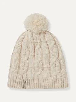 Mutsen, Sjaals En Handschoenen*Sealskinz - Hemsby Waterproof Cold Weather Cable Knit Bobble Hat Crème