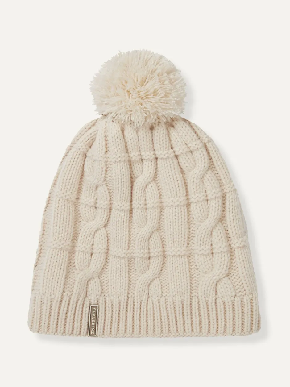 Mutsen, Sjaals En Handschoenen*Sealskinz - Hemsby Waterproof Cold Weather Cable Knit Bobble Hat Crème