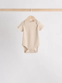 Rompertjes En Hemdjes|Rompertjes En Hemdjes|Next Crème - Set van 5 babyrompertjes met korte mouwen