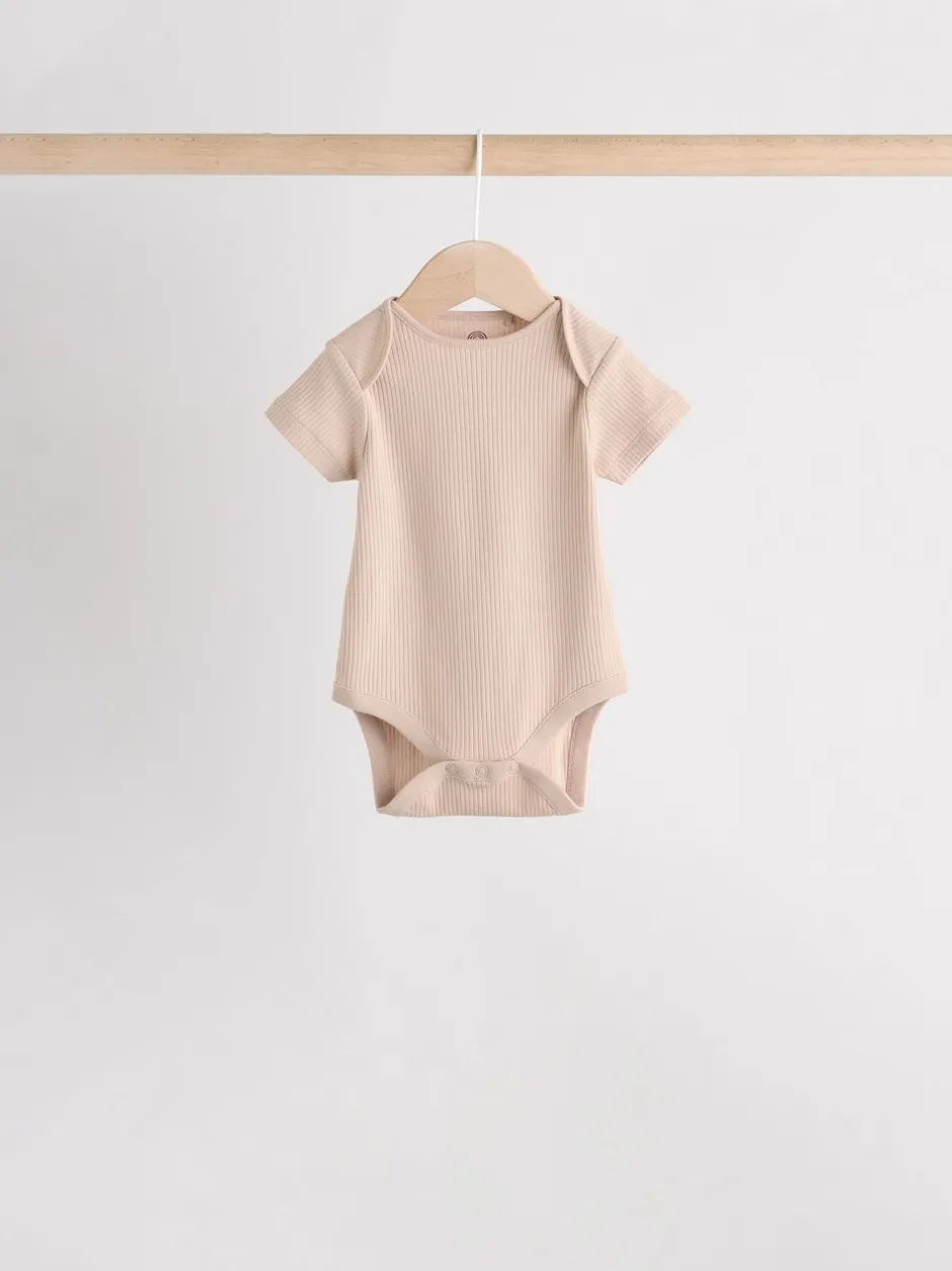 Rompertjes En Hemdjes|Rompertjes En Hemdjes|Next Crème - Set van 5 babyrompertjes met korte mouwen