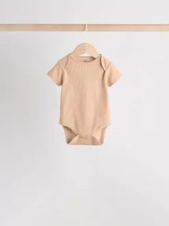 Rompertjes En Hemdjes|Rompertjes En Hemdjes|Next Crème - Set van 5 babyrompertjes met korte mouwen