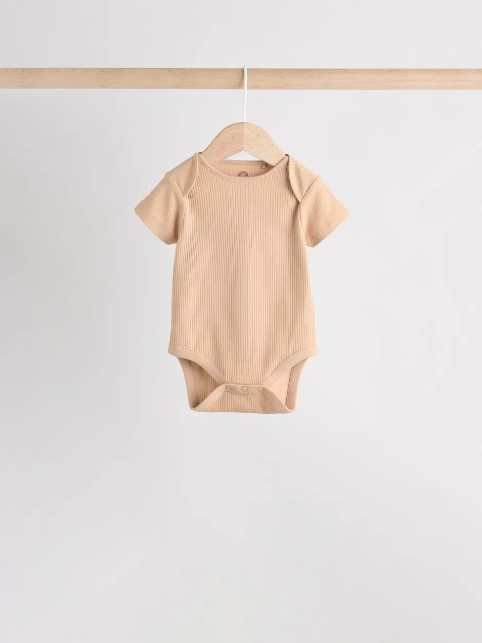 Rompertjes En Hemdjes|Rompertjes En Hemdjes|Next Crème - Set van 5 babyrompertjes met korte mouwen