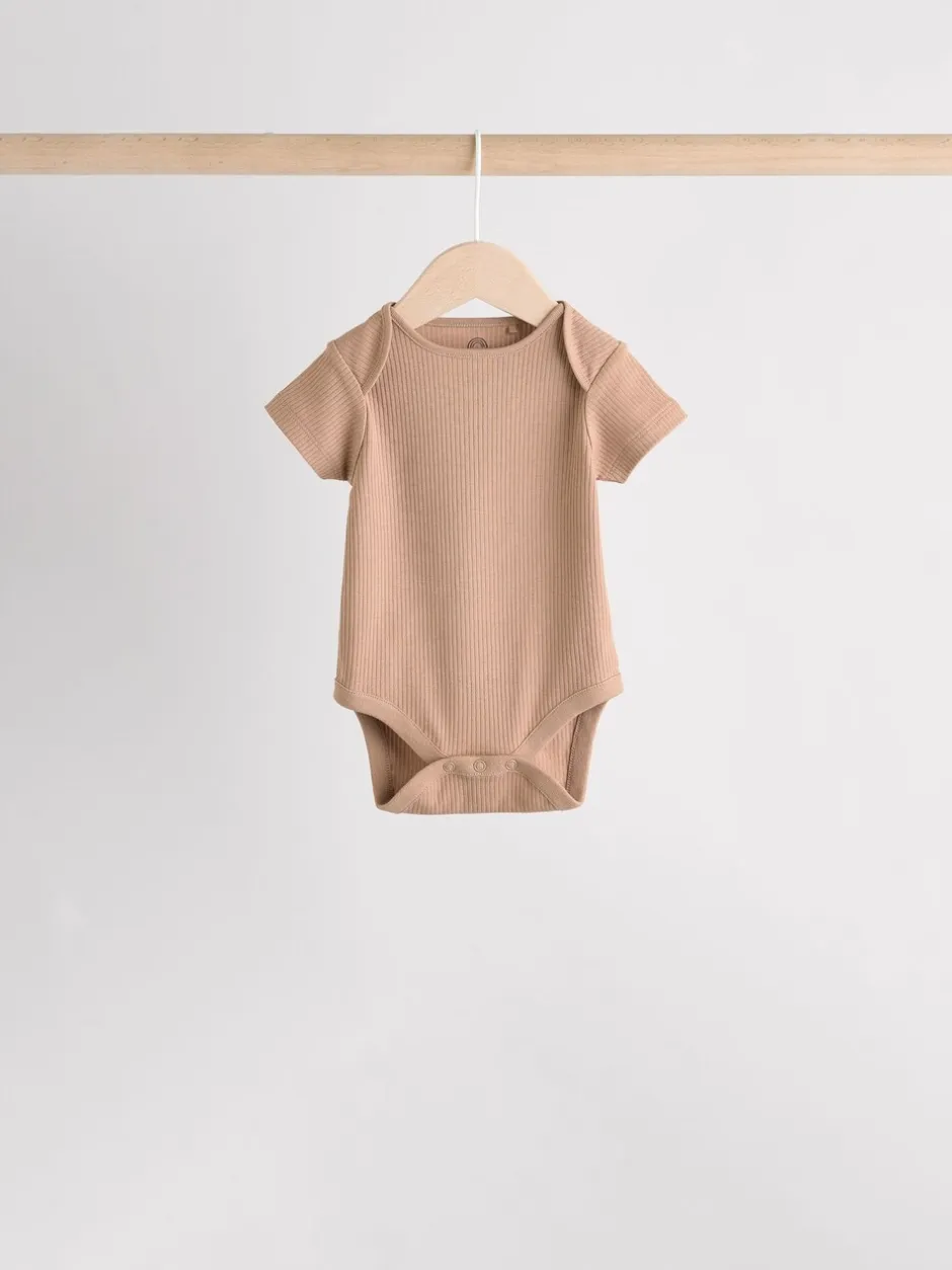 Rompertjes En Hemdjes|Rompertjes En Hemdjes|Next Crème - Set van 5 babyrompertjes met korte mouwen