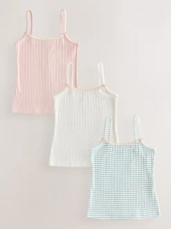 Tops|Alle Ondergoed*Next - Set van 3 camihemdjes met textuur en bandjes (1,5-16jr) Crème