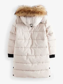 Schoolkleding|Jassen En Jacks|Superdry - - Everest lange gewatteerde jas Crème