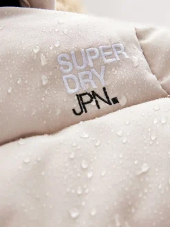 Schoolkleding|Jassen En Jacks|Superdry - - Everest lange gewatteerde jas Crème