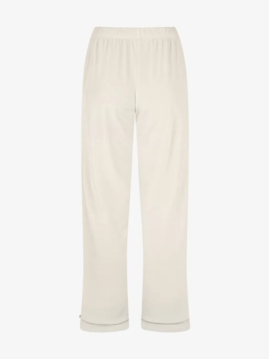 Pyjama's|The Little Tailor - luxe kerstpyjama van zacht aanvoelend velours Crème
