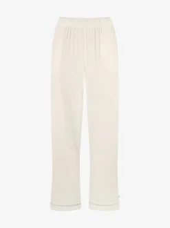 Pyjama's|The Little Tailor - luxe kerstpyjama van zacht aanvoelend velours Crème