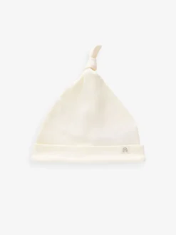 Mutsjes En Antikrabwantjes|Next - Verpakking van 3 babyhoeden van 100% katoen met gestrikte bovenkant (0 - 12 mnd) Crème