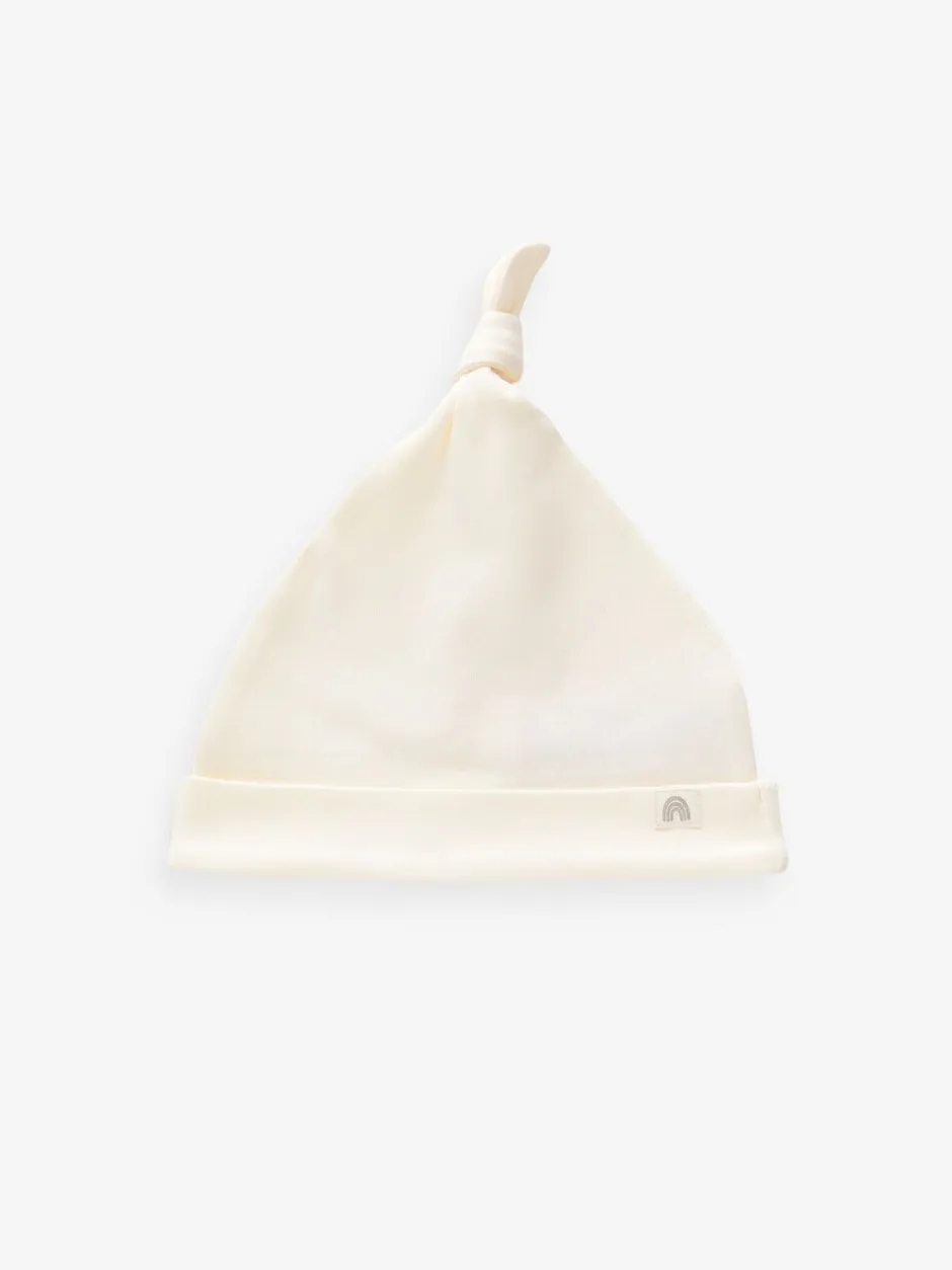 Mutsjes En Antikrabwantjes|Next - Verpakking van 3 babyhoeden van 100% katoen met gestrikte bovenkant (0 - 12 mnd) Crème