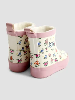 Laarzen*Jojo Maman Bébé Crème gebloemd - Print Cosy Short Wellies