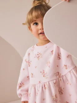 Truien En Breisels|Jurken|Next Crème gebloemd - Sweaterjurk (3 mnd-7 jr)