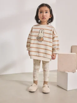 Sets En Combisets|Truien En Breisels|Next Crème gestreept - Set met Miffy-sweatshirt en legging (3 mnd-7 jr)