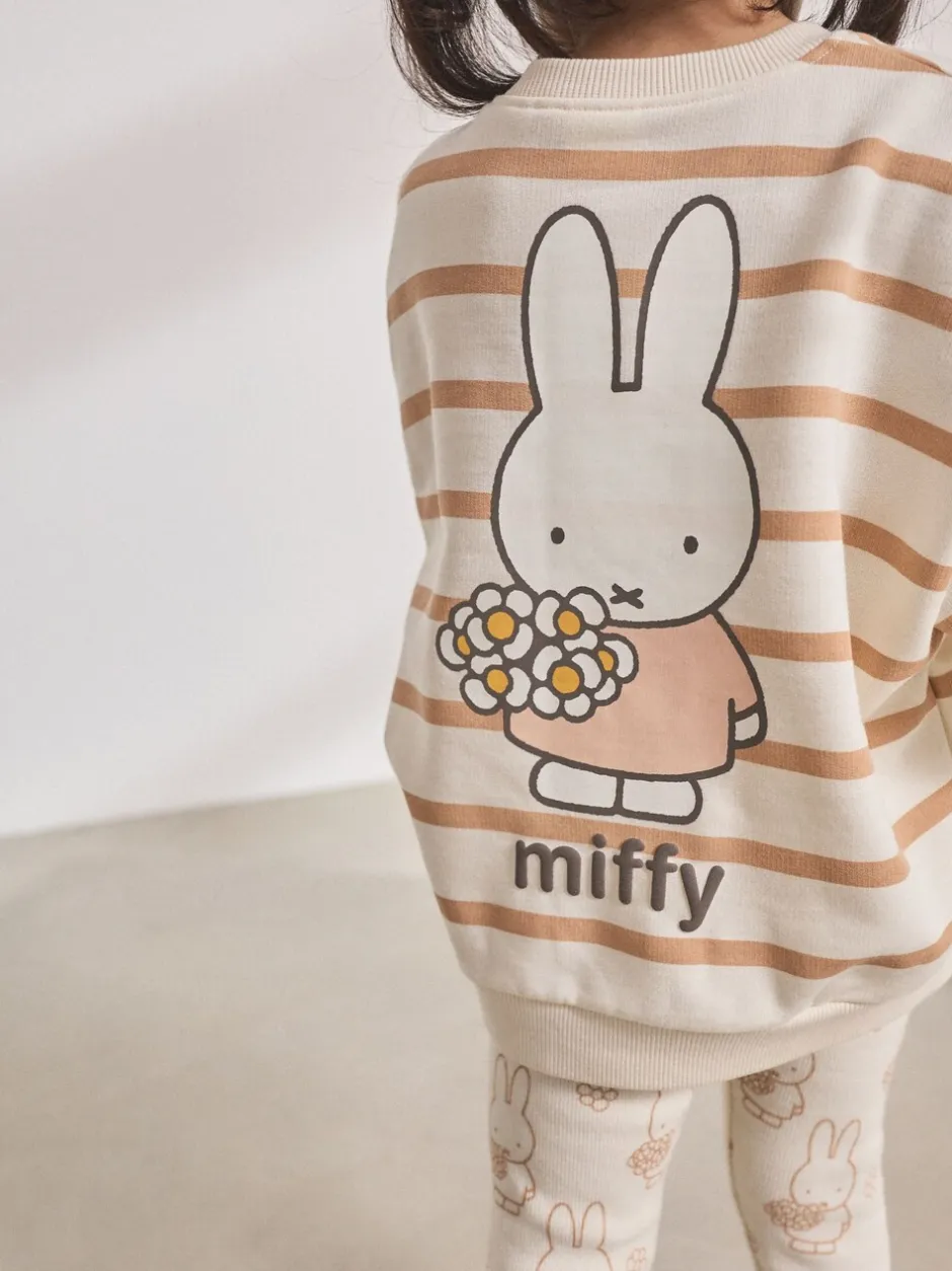 Sets En Combisets|Truien En Breisels|Next Crème gestreept - Set met Miffy-sweatshirt en legging (3 mnd-7 jr)