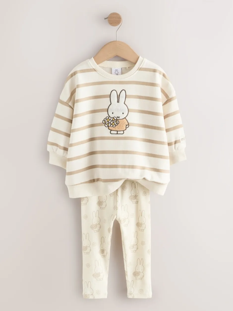 Sets En Combisets|Truien En Breisels|Next Crème gestreept - Set met Miffy-sweatshirt en legging (3 mnd-7 jr)